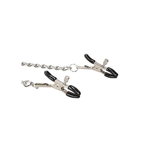 OUCH! BW Velcro Collar With Nipple Clamps by Shots Toys - Nipple and Clit Clamps