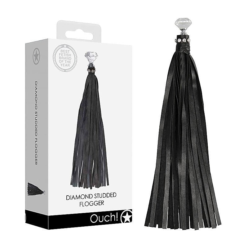 Premium Diamond Studded Whip by Shots Toys - Whips And Crops