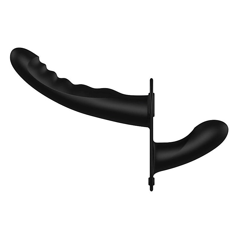 OUCH! Dual Silicone Ribbed Strap-On by Shots Toys - Realistic Dildos