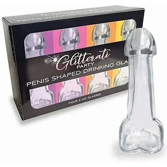 Glitterati - Penis Drinking Glasses - 4 Pack - Party Gifts and Novelties