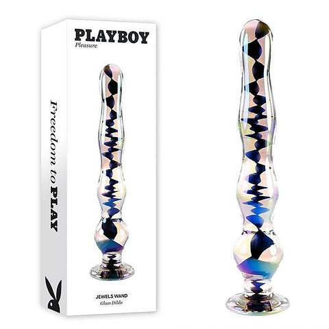 Playboy Pleasure JEWELS WAND Glass Dildo by Evolved - Non-Realistic Dildos