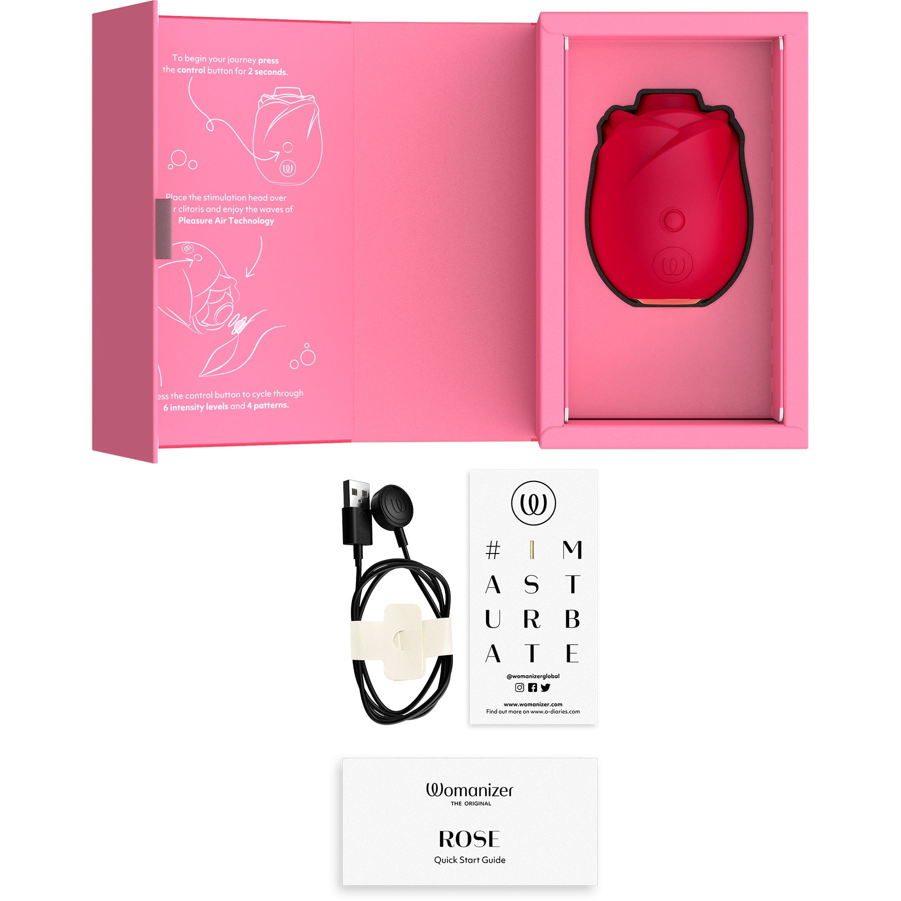 Love Honey Womanizer Rose Pleasure Air Clitoral Stimulator - Clit Ticklers and Pulsators