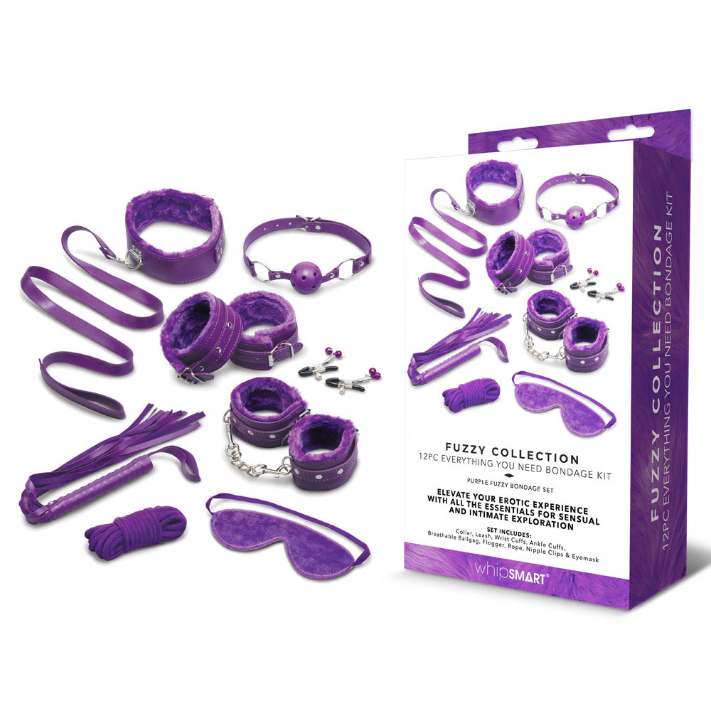 WhipSmart Fuzzy Everything You Need 12 Piece Bondage Kit - Bondage Kits