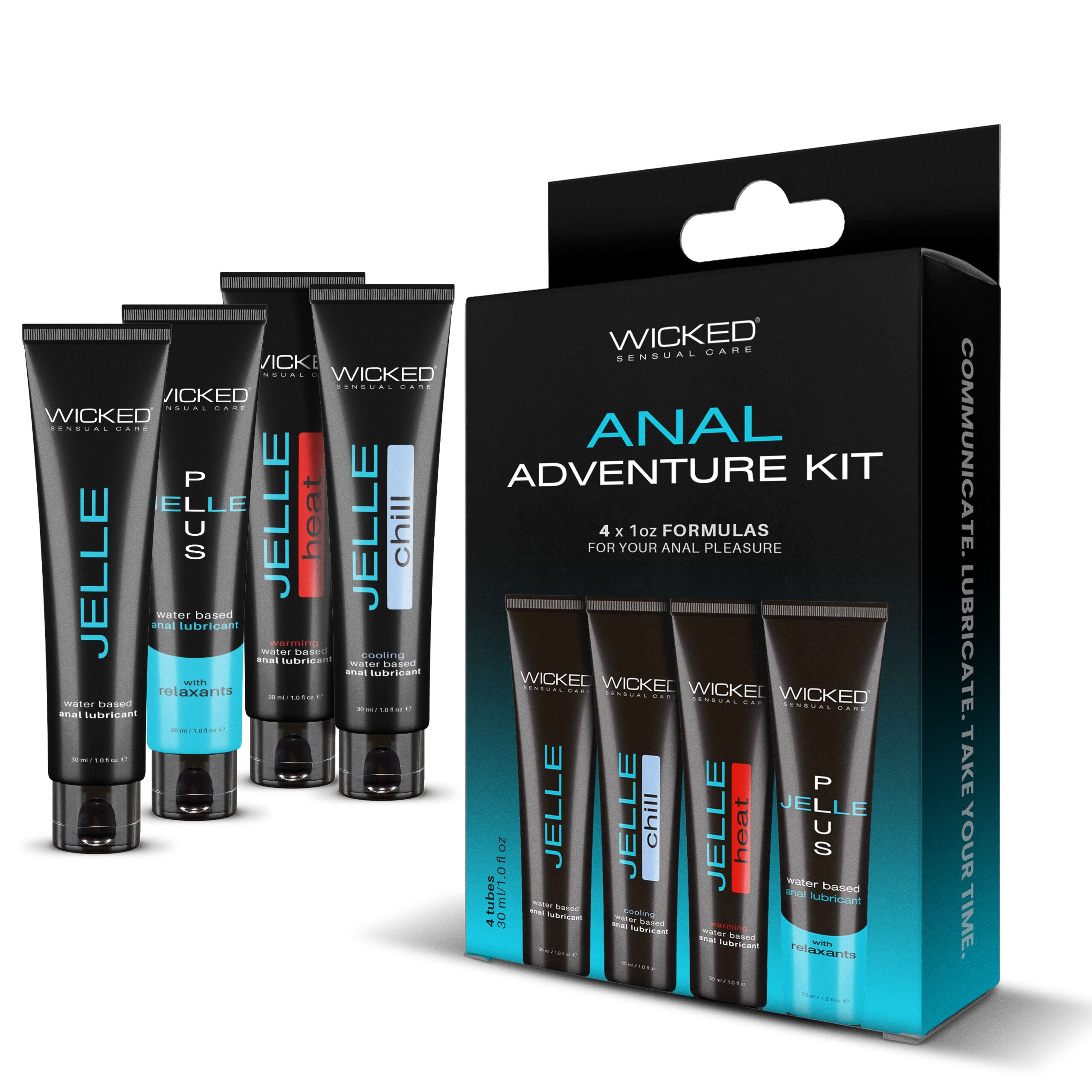 Wicked ANAL ADVENTURE KIT 4 Pack Mixed Jelle Anal Lube 30ml Anal Lubes