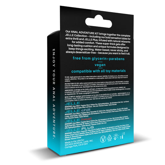 Wicked ANAL ADVENTURE KIT 4 Pack Mixed Jelle Anal Lube 30ml Anal Lubes