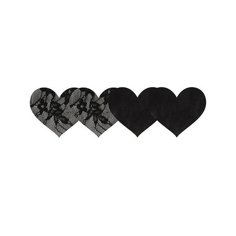 Satin and Lace Hearts Pasties by Xgen Products - Bras and Bra Sets