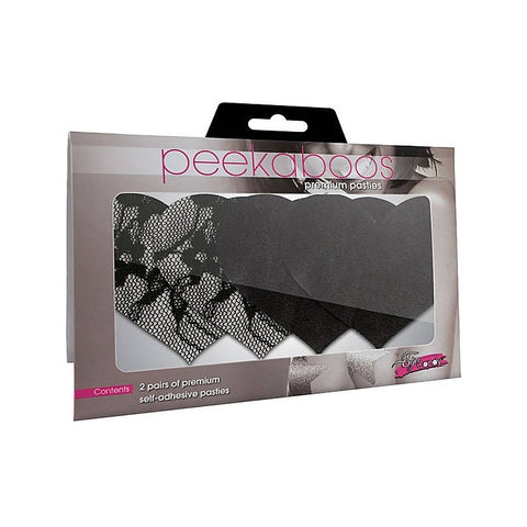 Satin and Lace Hearts Pasties by Xgen Products - Bras and Bra Sets