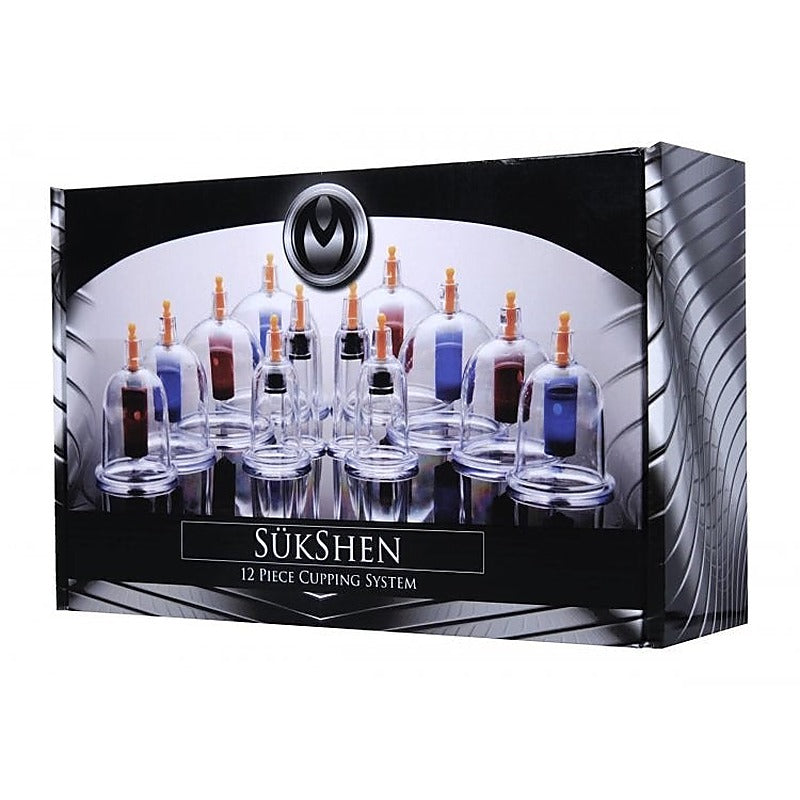 Sukshen 12 Piece Cupping System by XR Brands - Nipple and Clit Clamps