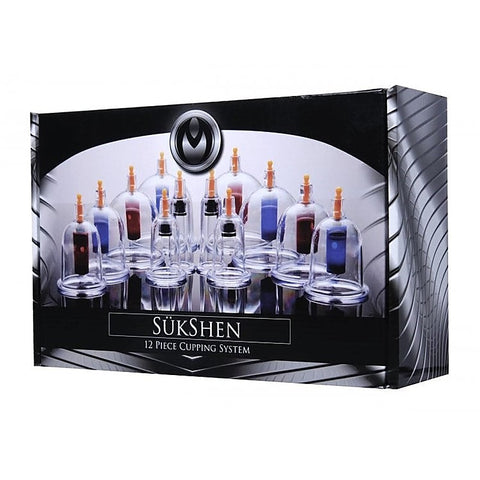 Sukshen 12 Piece Cupping System by XR Brands - Nipple and Clit Clamps