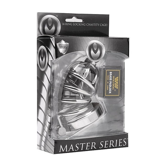 Asylum 4 Ring Locking Chastity Cage - Male Chastity