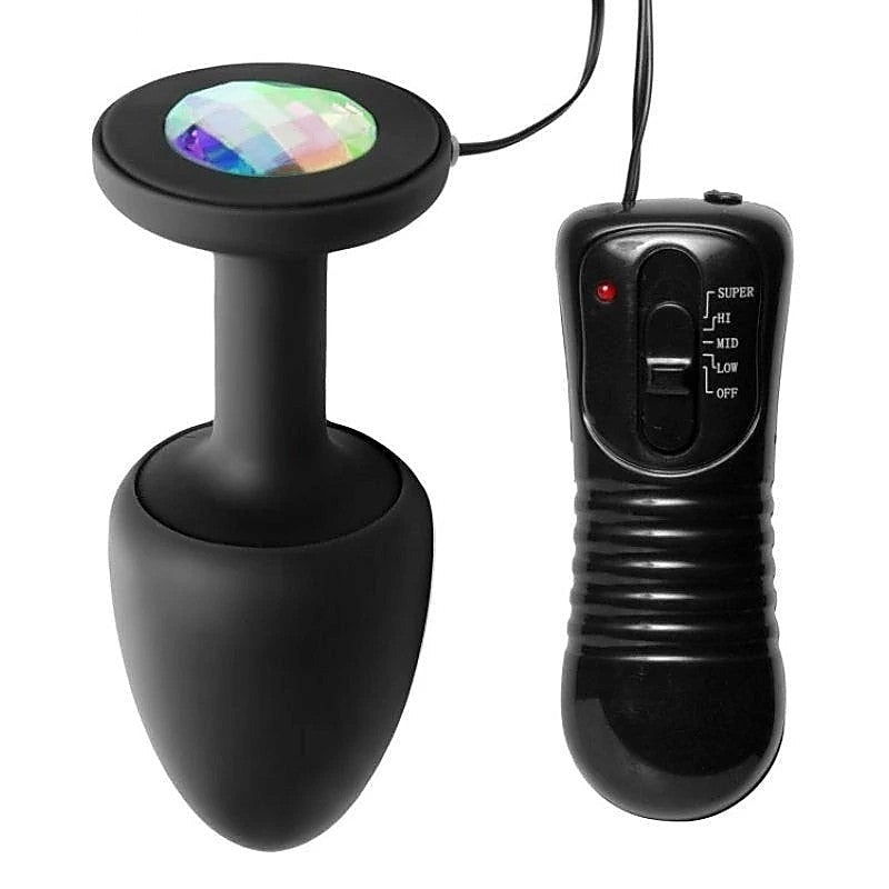 Paragon Gem Accented Vibrating Anal Plug by XR Brands - Butt Plugs