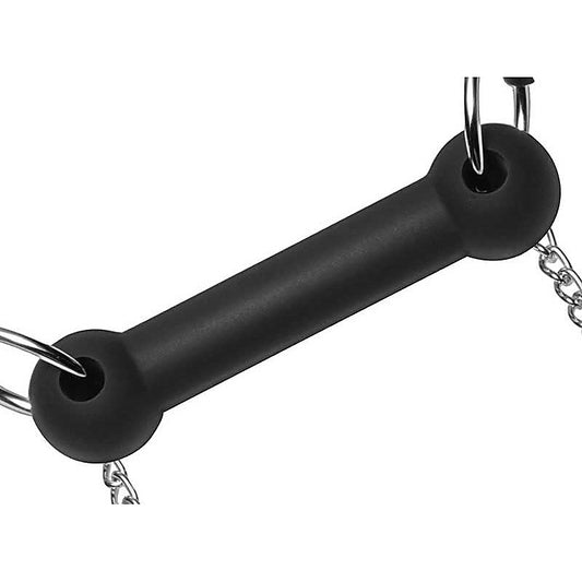 Equine Silicone Bit Gag With Nipple Clamps - Nipple and Clit Clamps