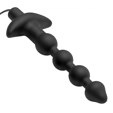 7 Speed Silicone Beaded Anal Vibe by XR Brands - Anal Beads and Balls