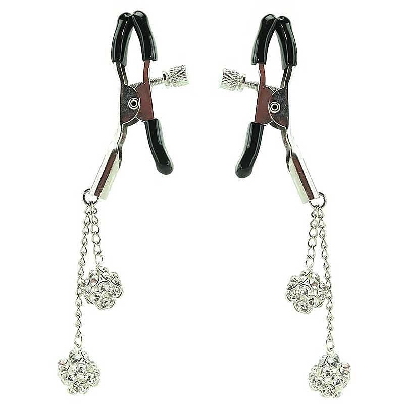 Ornament Adjustable Nipple Clamps With Jewel Accents - Nipple and Clit Clamps