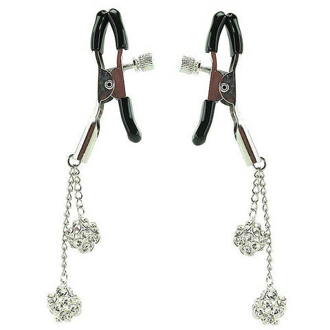 Ornament Adjustable Nipple Clamps With Jewel Accents - Nipple and Clit Clamps