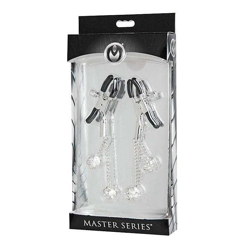 Ornament Adjustable Nipple Clamps With Jewel Accents - Nipple and Clit Clamps