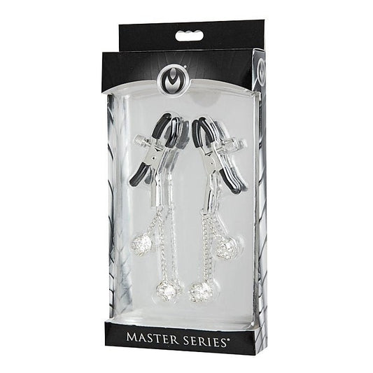 Ornament Adjustable Nipple Clamps With Jewel Accents - Nipple and Clit Clamps
