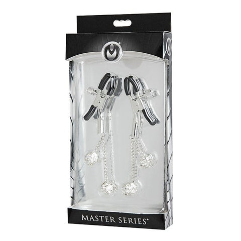 Ornament Adjustable Nipple Clamps With Jewel Accents - Nipple and Clit Clamps