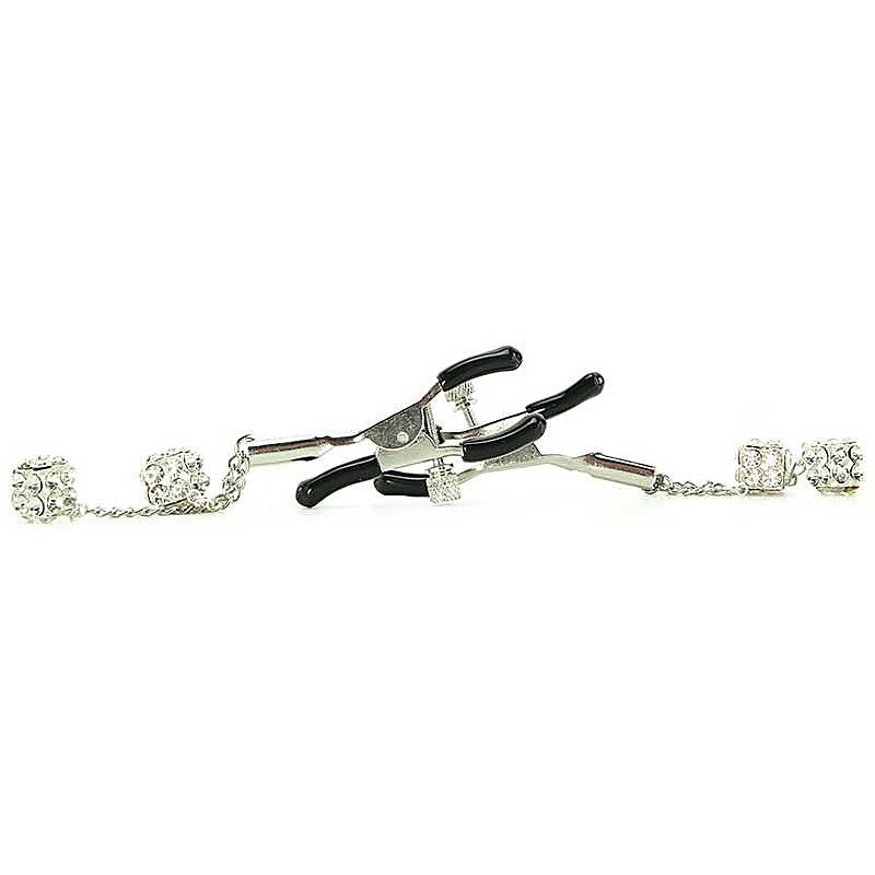 Ornament Adjustable Nipple Clamps With Jewel Accents - Nipple and Clit Clamps