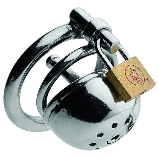 Solitary Plus Extreme Confinement Cage with Cum-Thru Plug - Male Chastity