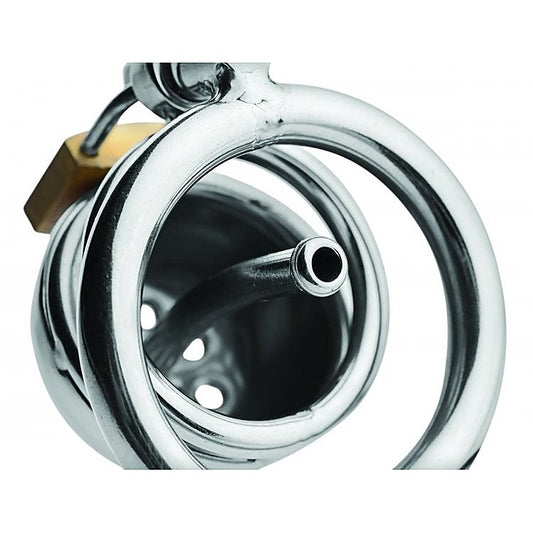 Solitary Plus Extreme Confinement Cage with Cum-Thru Plug - Male Chastity