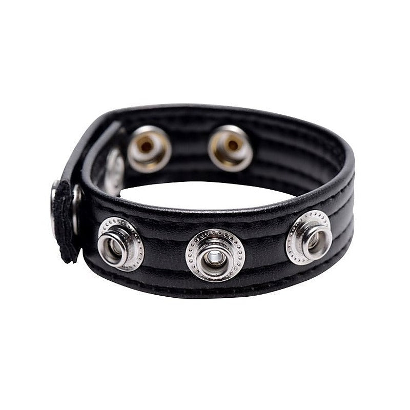 Strict Speed Snap PU Leather Cock Ring - Cock Rings