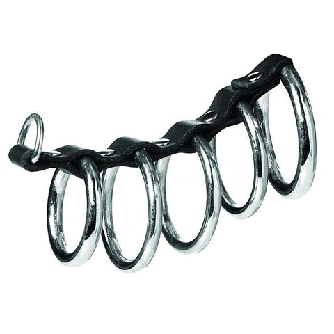 Extreme BDSM Pleasure - 5 Interconnected Steel Rings - Cock Rings