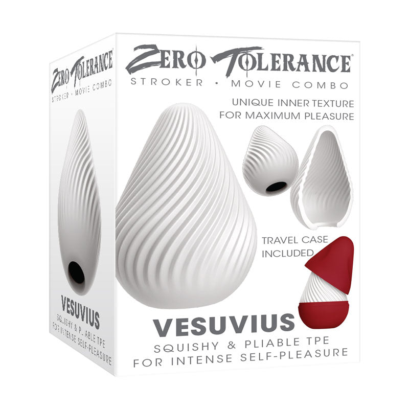 Zero Tolerance VESUVIUS Mini Male Pleasure Stroker Egg White Masturbators and Strokers