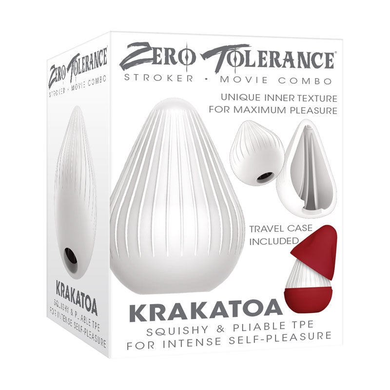 Zero Tolerance KRAKATOA Mini Male Stroker Egg White Masturbators and Strokers