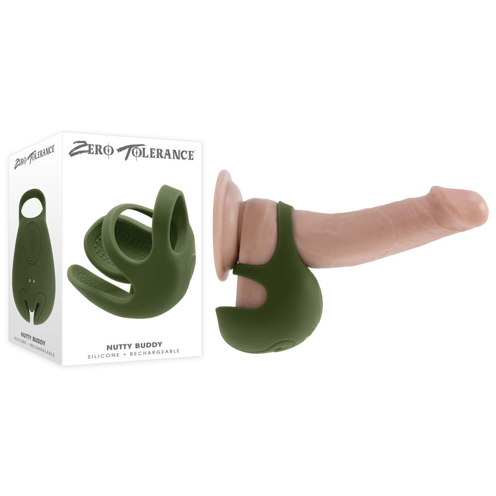Zero Tolerance NUTTY BUDDY Vibrating Cock Ring Olive Green Vibrating Cock Rings