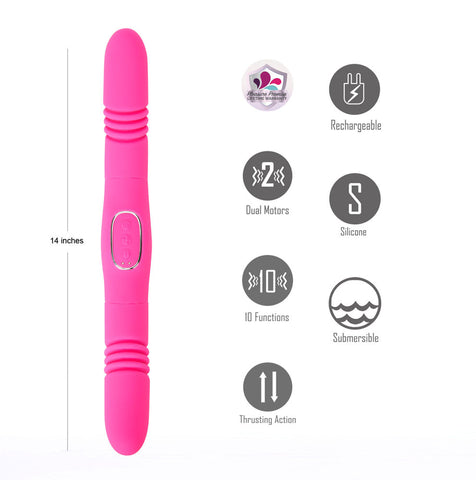 Maia ZENA USB Rechargeable Double Enided Thrusting Vibrator - Double Ender