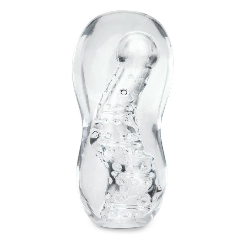 Zolo Gripz Wavy Squeezable Clear Flexible & Stretchy Stroker Masturbator Masturbators and Strokers