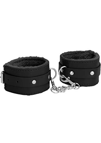 Shots Toys 2 Pack Plush Leather Ankle Cuffs - Cuffs And Restraints