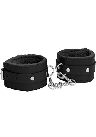 Shots Toys 2 Pack Plush Leather Ankle Cuffs - Cuffs And Restraints