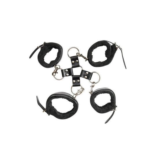 Adam and Eve Bondage PLay Hog Tie Restraints Black Cuffs And Restraints