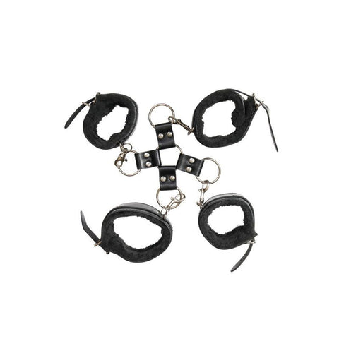 Adam and Eve Bondage PLay Hog Tie Restraints Black - Cuffs And Restraints