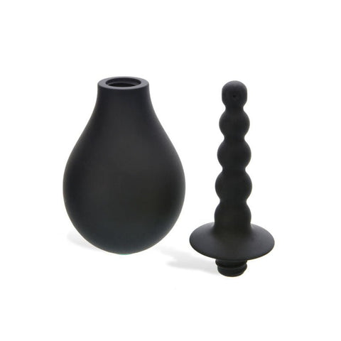Adam and Eve Smooth and Easy Silicone Douche Black - Enemas and Douches