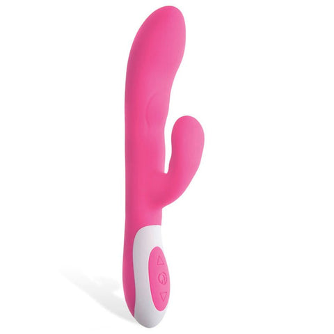 Adam and Eve The Warming Rechargeable Warming G Spot Rabbit Vibrator Pink - Rabbit Vibrators