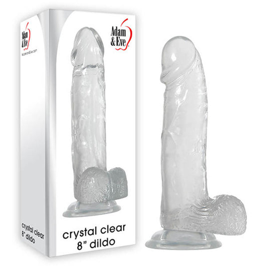 Adam & Eve's 8-Inch Realistic Crystal Dildo - Waterproof & Body-Safe - Realistic Dildos
