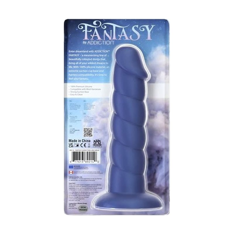 Addiction Unicorn Realistic Dildo 8 Inch Blue Realistic Dildos