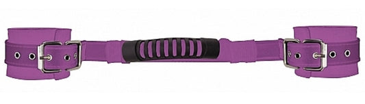 Adjustable Leather Handcuffs Purple - Cuffs and Restraints