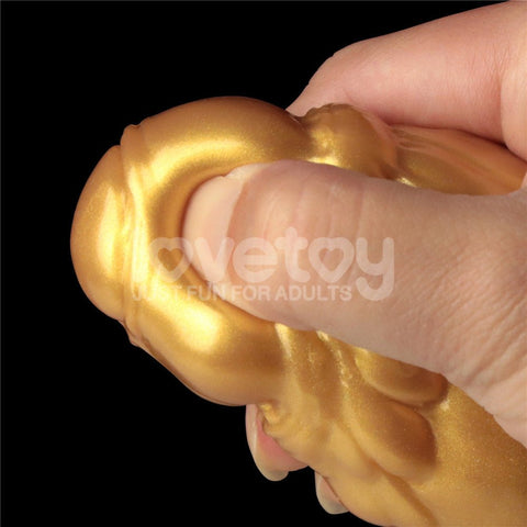 Lovetoy Aerosx Dual Density Fantasy Dildo Gold/Blue - Realistic Dildos