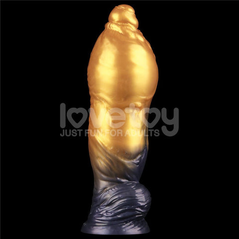 Lovetoy Aerosx Dual Density Fantasy Dildo Gold/Blue - Realistic Dildos
