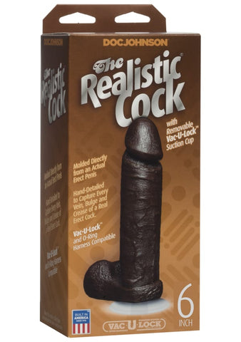 Doc Johnson The Realistic Cock with Balls 6 inch - Rabbit Vibrators