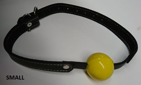Amour Bondage Gag & Yellow Rubber Ball - Bondage Gags and Bits