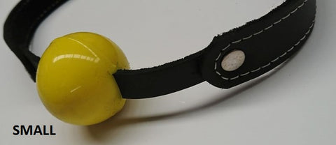 Amour Bondage Gag & Yellow Rubber Ball - Bondage Gags and Bits