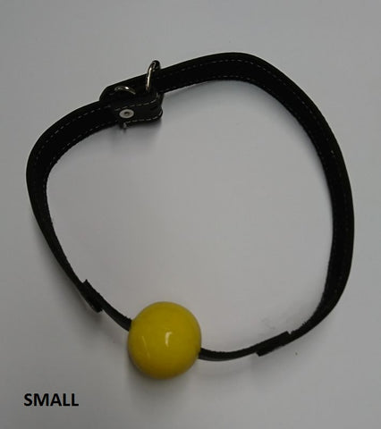 Amour Bondage Gag & Yellow Rubber Ball - Bondage Gags and Bits