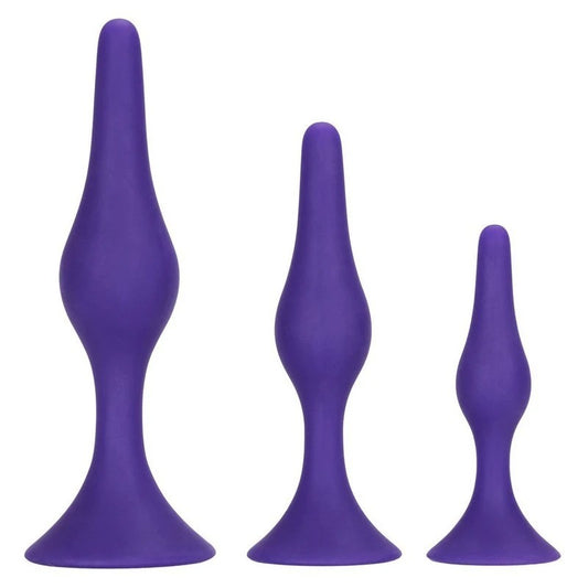 Booty Call Booty Silicone Anal Trainer Kit Purple - Butt Plugs
