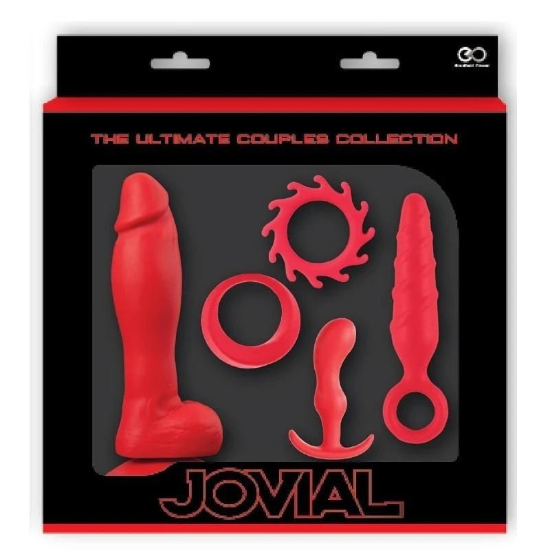 Jovial 5 Piece Anal Kit Red Butt Plugs