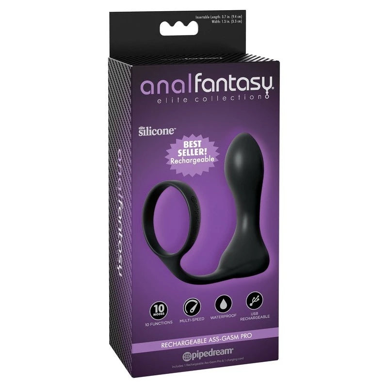 Anal Fantasy Elite Rechargeable Ass-Gasm Pro Cock Ring Prostate Toys